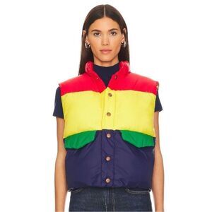 NWT Mother Denim The Pillow Talk Tri-Color Puffer Vest